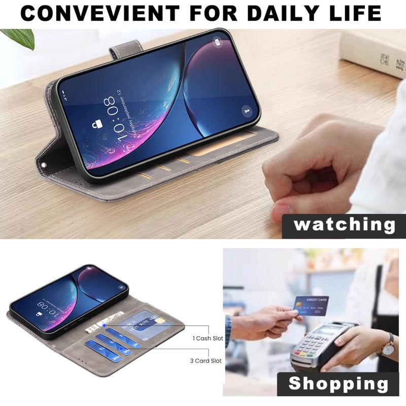 Load image into Gallery viewer, Apple iPhone 17 - Rhombus Texture Magnetic Leather Phone Case
