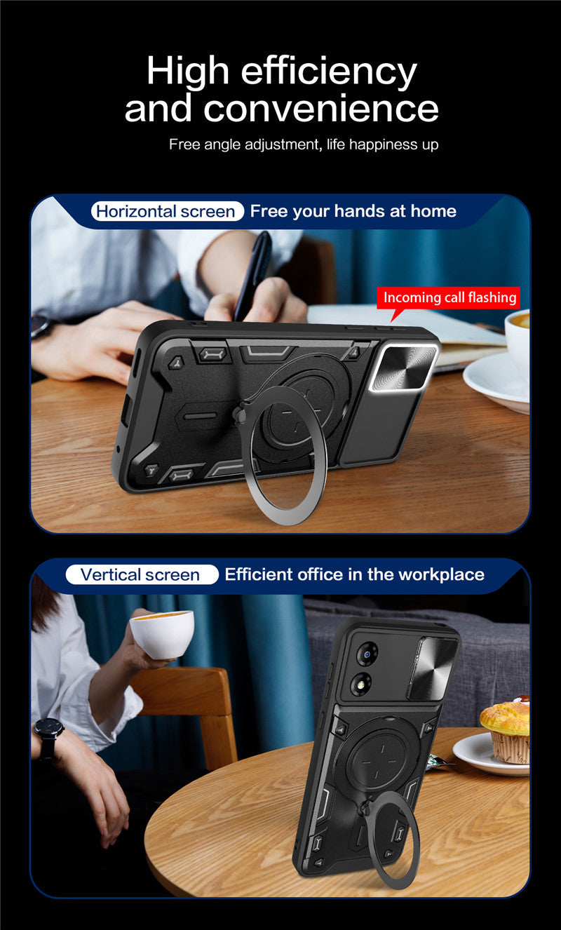 Load image into Gallery viewer, [Ring Rotating Stand][Camera Lens Cover] Motorola Moto E13 - Shield Shockproof Rugged Heavy Duty Case - Polar Tech Australia
