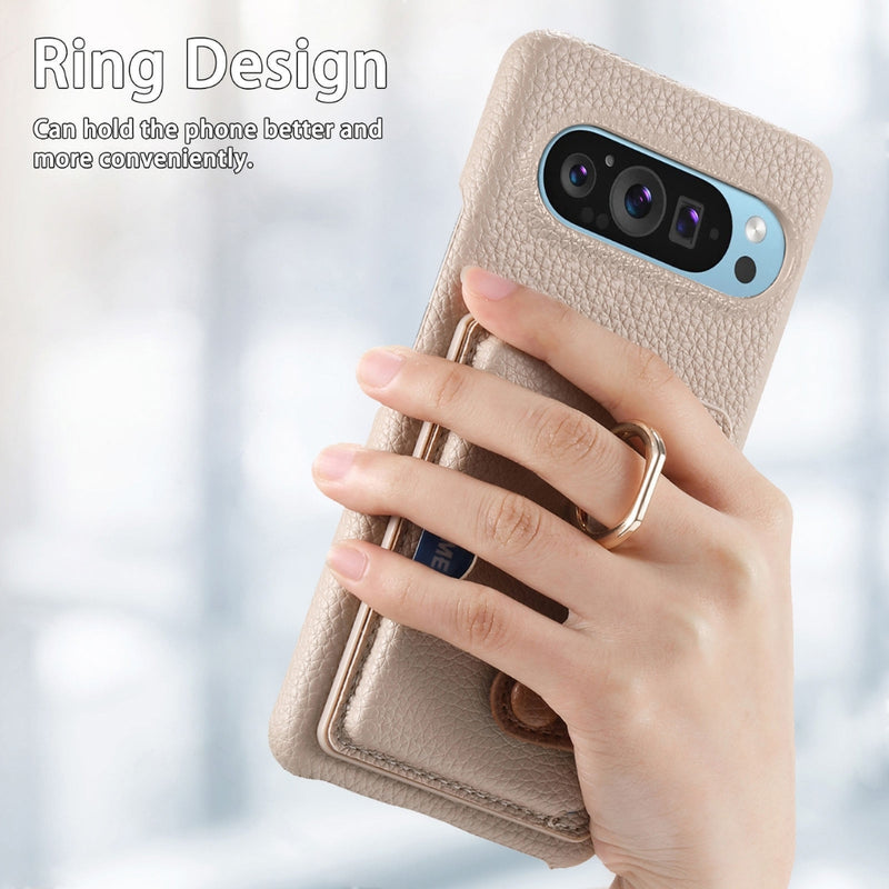Load image into Gallery viewer, Google Pixel 10 / 10 Pro - Retro PU Leather Shockproof Phone Case with Ring Holder &amp; Card Slot
