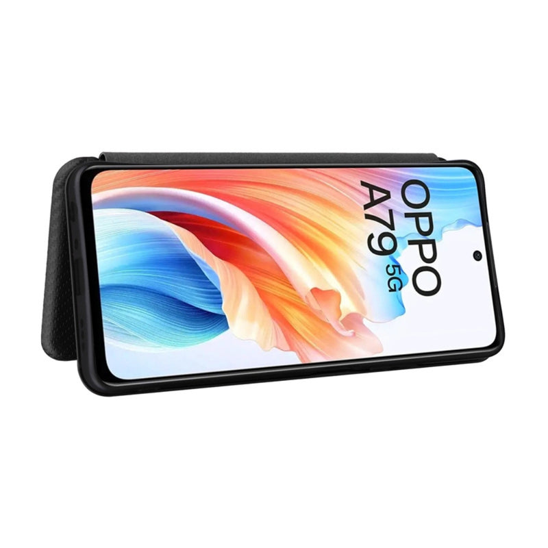 Load image into Gallery viewer, OPPO A79 5G (CPH2557, CPH2553) - Carbon Fiber Texture Flip Leather Phone Case - Polar Tech Australia
