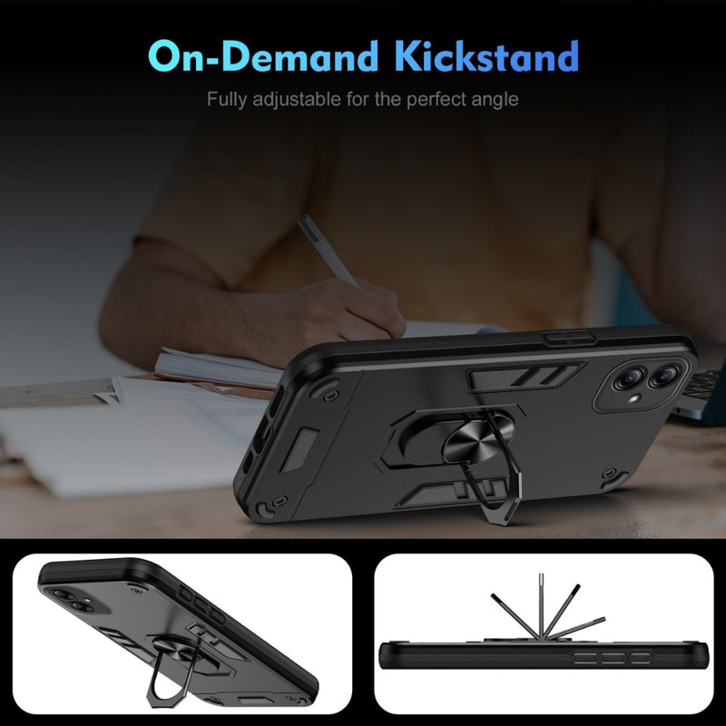 Load image into Gallery viewer, Samsung Galaxy A06 4G (SM-A065) - Shockproof Metal Ring Holder Phone Case

