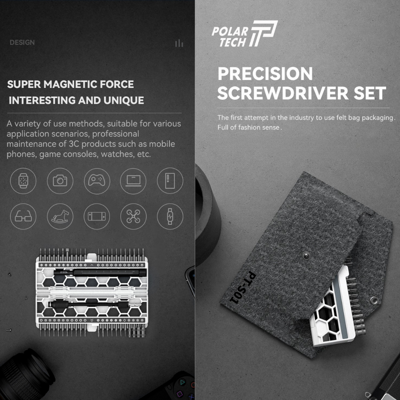 Chargez l&#39;image dans la visionneuse de la galerie, [PT-S01][47 in 1] PolarTech Premium Quality Precision Screwdriver Bit Set – Made for Phone &amp; Electronics Repair

