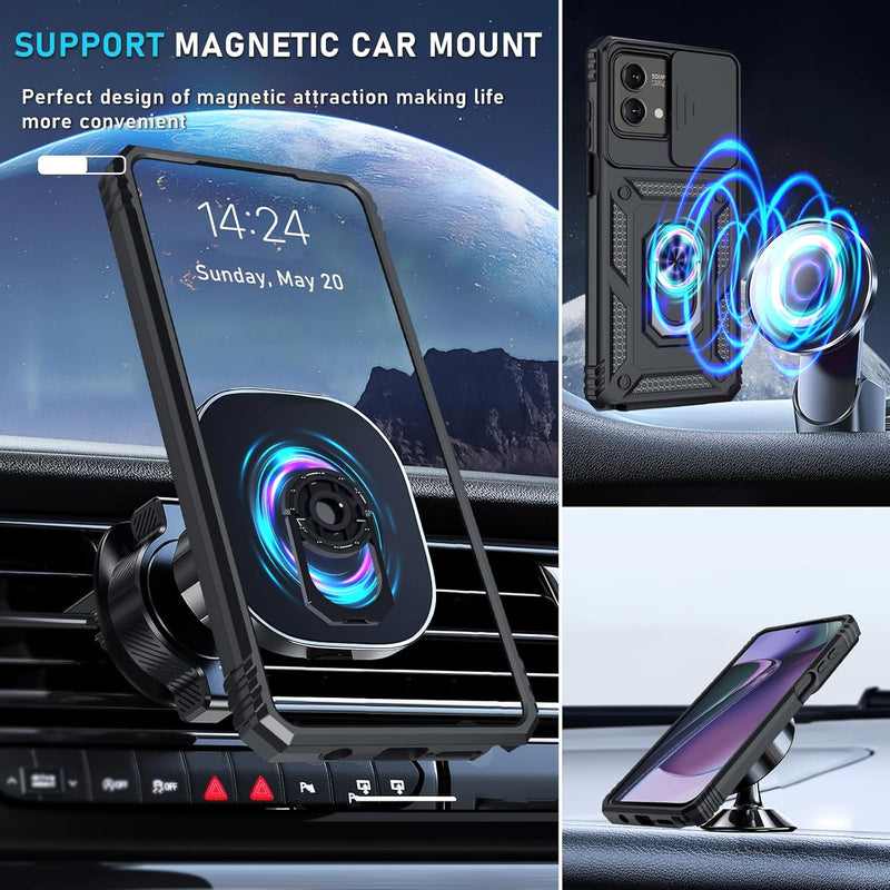 Load image into Gallery viewer, [Magnetic Ring Kickstand][Slide Camera Cover] Motorola Moto G Stylus 5G 2023 - Shield Shockproof Rugged Heavy Duty Case - Polar Tech Australia
