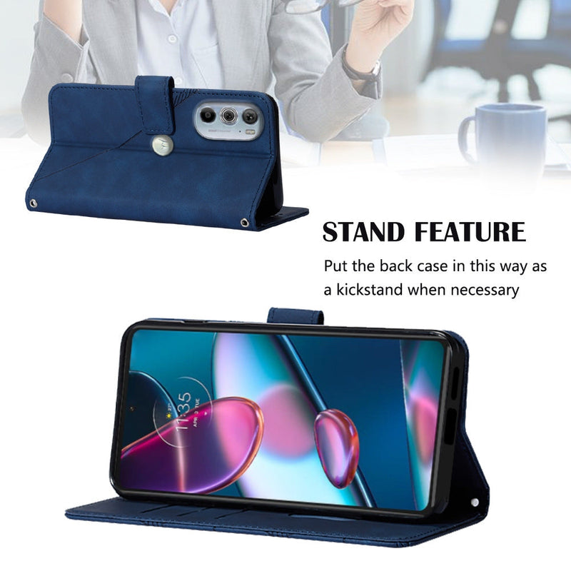 Cargue la imagen en el visor de la galería, [With Shoulder Strap] [With Card Slot] Motorola G Stylus 2022 4G/5G - PU leather Crossbody Wallet Style Shockproof Phone Case - Polar Tech Australia
