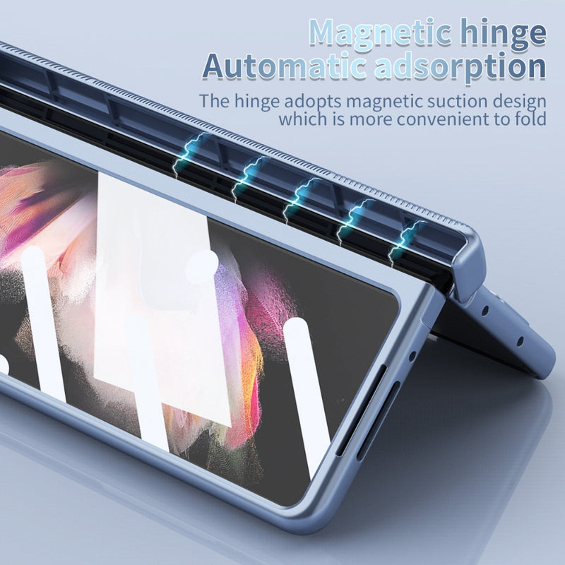 Chargez l&#39;image dans la visionneuse de la galerie, [With Pen Slot] Samsung Galaxy Z Fold 3 (SM-F926) - Full Coverage Electroplated Magnetic Hinge Shockproof Protective Case
