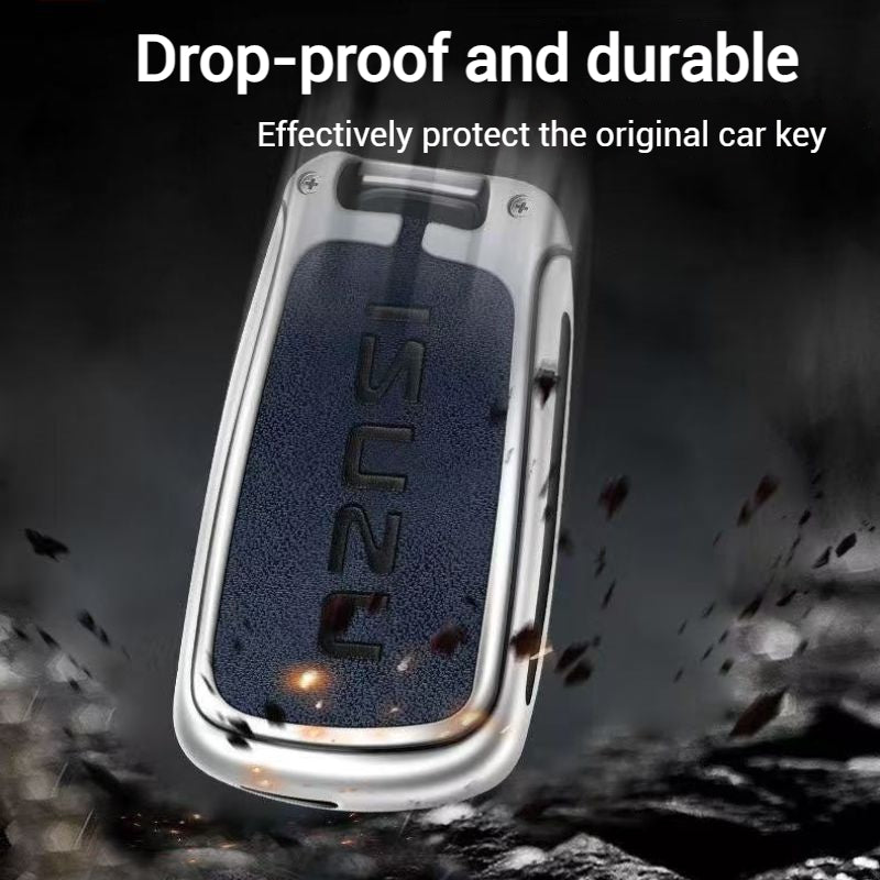 Chargez l&#39;image dans la visionneuse de la galerie, Isuzu Alloy + PU Leather Protection Car Key Fob Case Cover For D-MAX, MU-X, MUX
