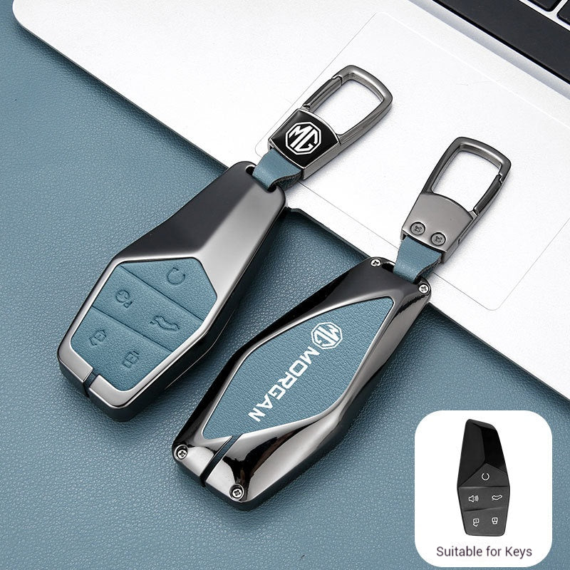 Cargue la imagen en el visor de la galería, MG 360° Full Metal Protection + PU Leather Car Key Fob Case Cover For MG5, MG6, MG7, ZS, HS, ONE
