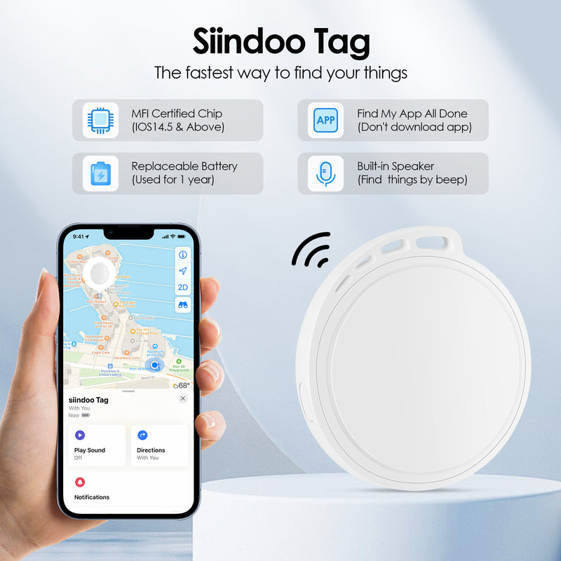 Cargue la imagen en el visor de la galería, [Siindoo]  AirTag Mini GPS Tracker Smart Tag Luggage Wallet Pet Key Finder - Polar Tech Australia
