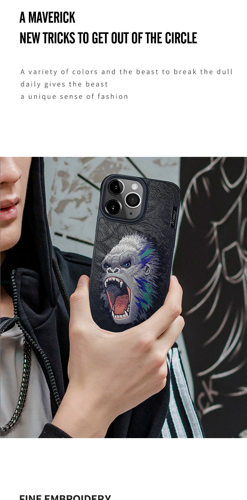 Cargue la imagen en el visor de la galería, Nimmy Dazzling Series iPhone 15/Pro/Max Embroidery 3D Cool Case - Polar Tech Australia

