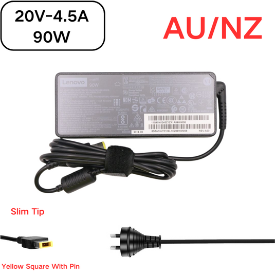 [20V-4.5A/90W][Cuadrado amarillo] Cargador adaptador de fuente de alimentación de CA para computadora portátil Lenovo original