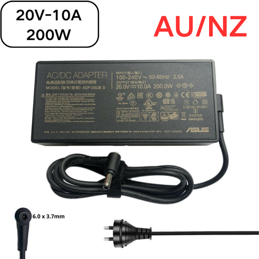 [20 V-10 A/200 W] [6,0 x 3,7] ASUS Rog pour ordinateur portable de jeu PC de bureau adaptateur d'alimentation secteur chargeur