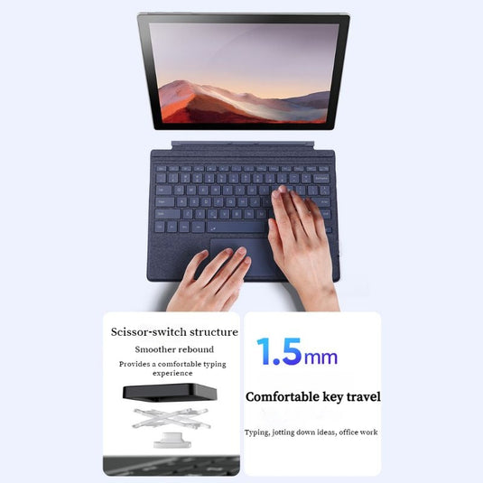 [With RGB Backlit] Microsoft Surface Pro 8/9/10/X/11 - Compatible with Lightweight Wireless Bluetooth Magnetic Touch Keyboard