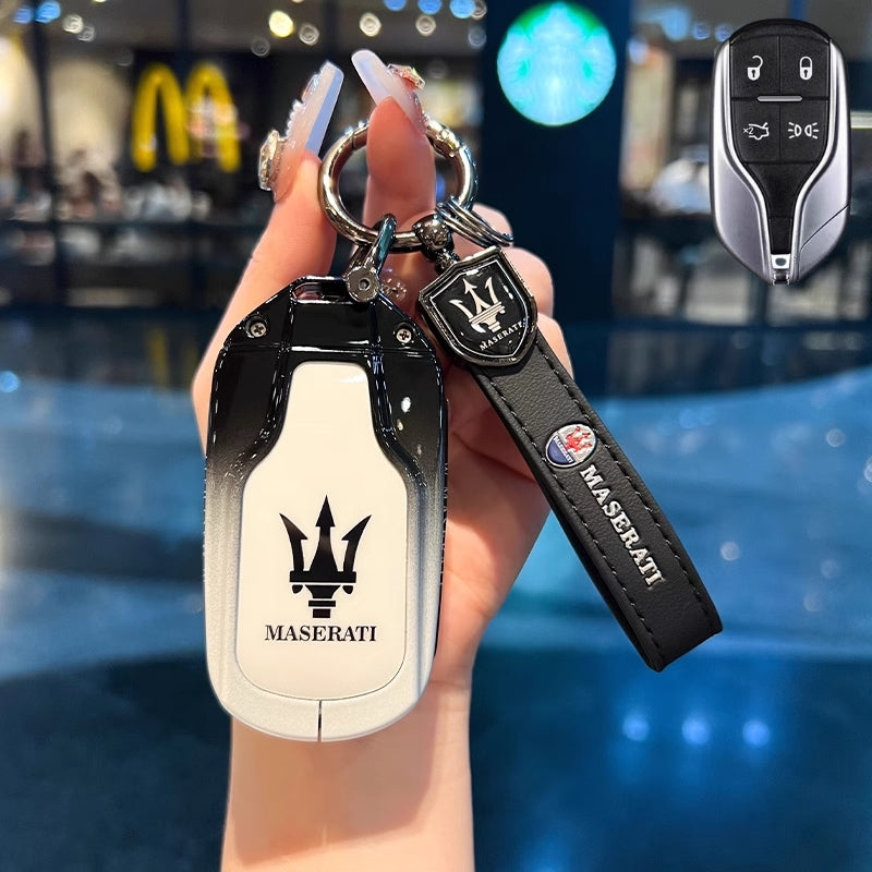 Cargue la imagen en el visor de la galería, Maserati Zinc Alloy Full-Cover Stylish &amp; Elegant Design Car Key Fob Case for Cover Levante, MC20, Ghibli, Quattroporte 2014-2022
