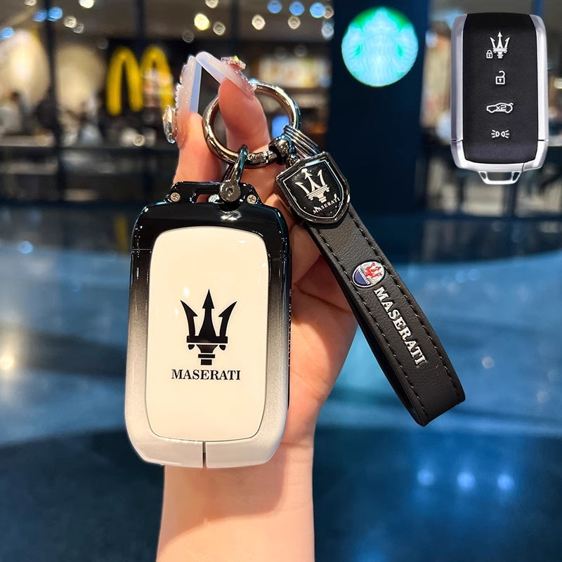 Cargue la imagen en el visor de la galería, Maserati Zinc Alloy Full-Cover Stylish &amp; Elegant Design Car Key Fob Case Cover for New Grecale MC20 Ghibli Since 2023
