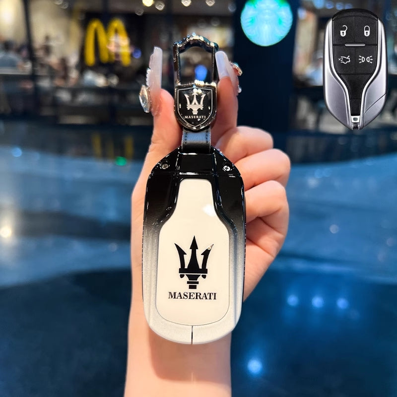 Cargue la imagen en el visor de la galería, Maserati Zinc Alloy Full-Cover Stylish &amp; Elegant Design Car Key Fob Case for Cover Levante, MC20, Ghibli, Quattroporte 2014-2022
