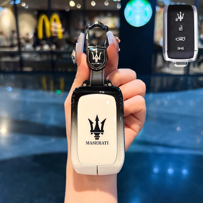 Cargue la imagen en el visor de la galería, Maserati Zinc Alloy Full-Cover Stylish &amp; Elegant Design Car Key Fob Case Cover for New Grecale MC20 Ghibli Since 2023
