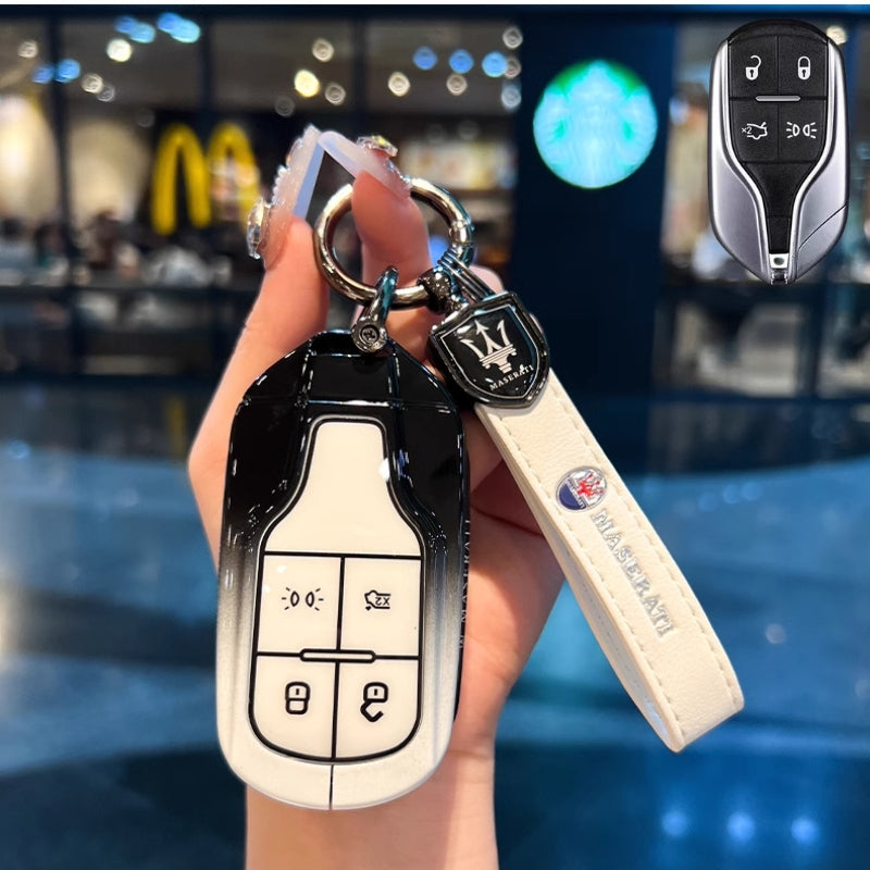 Cargue la imagen en el visor de la galería, Maserati Zinc Alloy Full-Cover Stylish &amp; Elegant Design Car Key Fob Case for Cover Levante, MC20, Ghibli, Quattroporte 2014-2022
