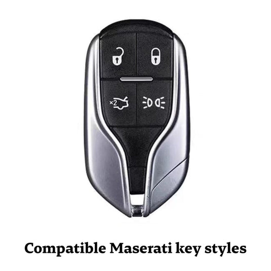 Luxury Suede Car Key Fob Case Cover for Maserati Levante, MC20, Ghibli, Quattroporte 2014-2022 – Skin-Friendly, Durable & Stain-Resistant