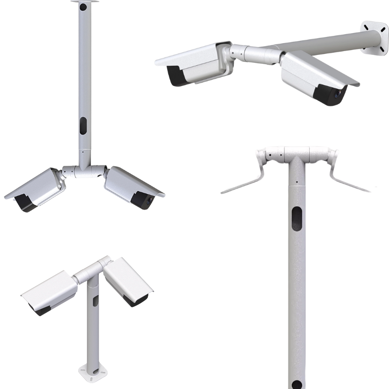 Chargez l&#39;image dans la visionneuse de la galerie, [1 Split 2][Horizontal] Universal Aluminium CCTV Bullet Camera Wall or Ceiling Mount Bracket Holder - Polar Tech Australia

