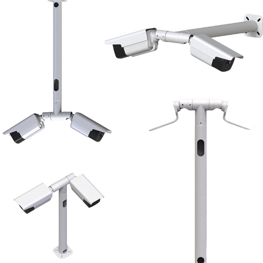[1 Split 2][Horizontal] Universal Aluminium CCTV Bullet Camera Wall or Ceiling Mount Bracket Holder - Polar Tech Australia