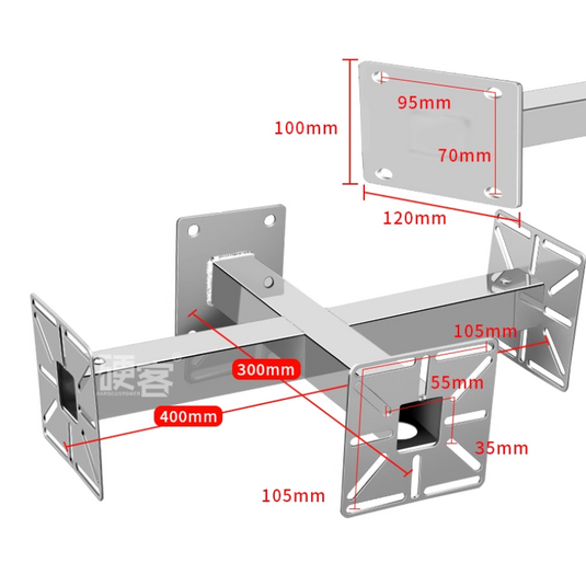 [1 Split 3] Universal 304 Stainless Steel Aluminium CCTV Bullet & Dome & PTZ Camera Wall or Ceiling Mount Bracket Holder - Polar Tech Australia