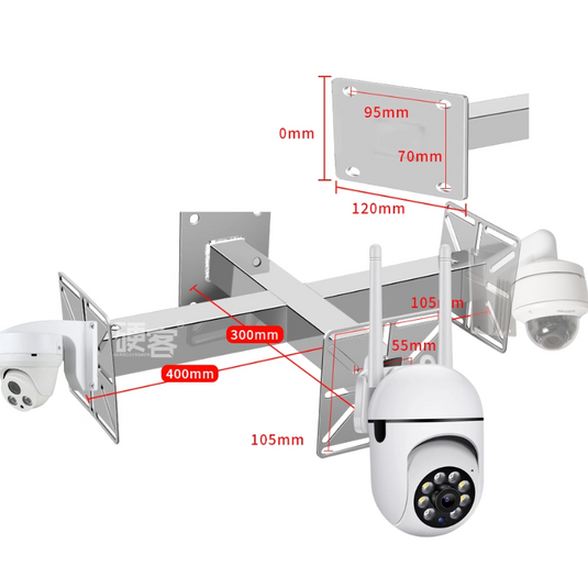 [1 Split 3] Universal 304 Stainless Steel Aluminium CCTV Bullet & Dome & PTZ Camera Wall or Ceiling Mount Bracket Holder - Polar Tech Australia