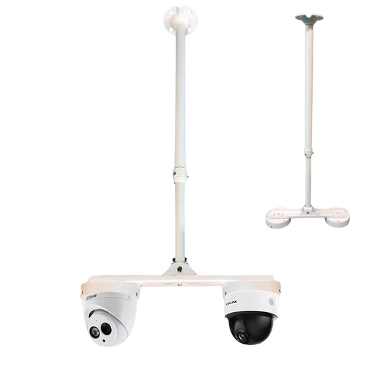 [1 Split 2] Universal Retractable Extension Aluminium CCTV Dome Camera Wall or Ceiling Mount Bracket Holder - Polar Tech Australia
