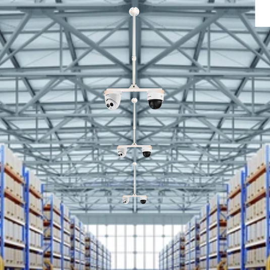 [1 Split 2] Universal Retractable Extension Aluminium CCTV Dome Camera Wall or Ceiling Mount Bracket Holder - Polar Tech Australia