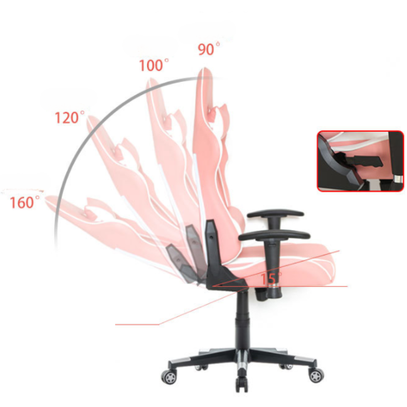 Load image into Gallery viewer, Pink Girl PU Leather Ergonomic Designed Gaming Chair Height Adjustment Swivel Computer office Chair
