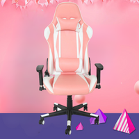 Pink Girl PU Leather Ergonomic Designed Gaming Chair Height Adjustment Swivel Computer office Chair - Polar Tech Australia