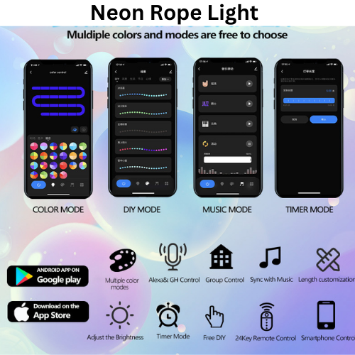Load image into Gallery viewer, [TUYA Smart Home] IP67 Indoor Outdoor WIFI Waterproof Smart Wireless Remote Control RGB Nylon Neon Rope Flexible LED Light Strip
