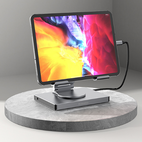 [10-in-1][360 Rotation] iPad Tablet POS Stand Dock Station With Type C USB 3.0 HDMI DP Ethernet PD –  iPad Tablet Port Expansion with Multiple Interfaces (COMBO Card Reader + HUB)