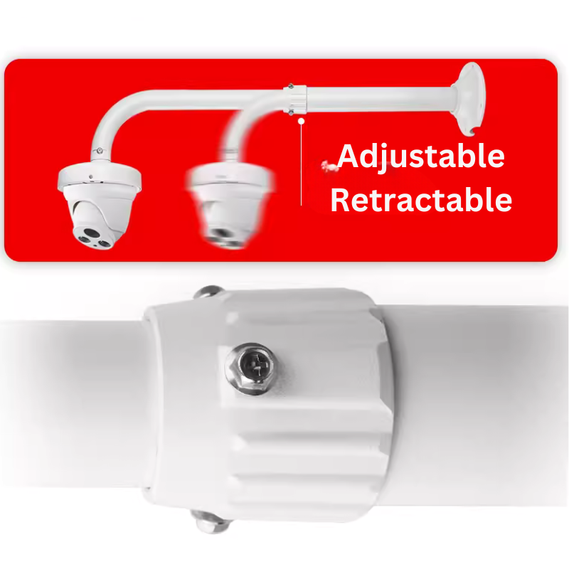 Cargue la imagen en el visor de la galería, Universal Retractable Extension Aluminium CCTV Dome Camera Wall Mount Bracket Holder - Polar Tech Australia

