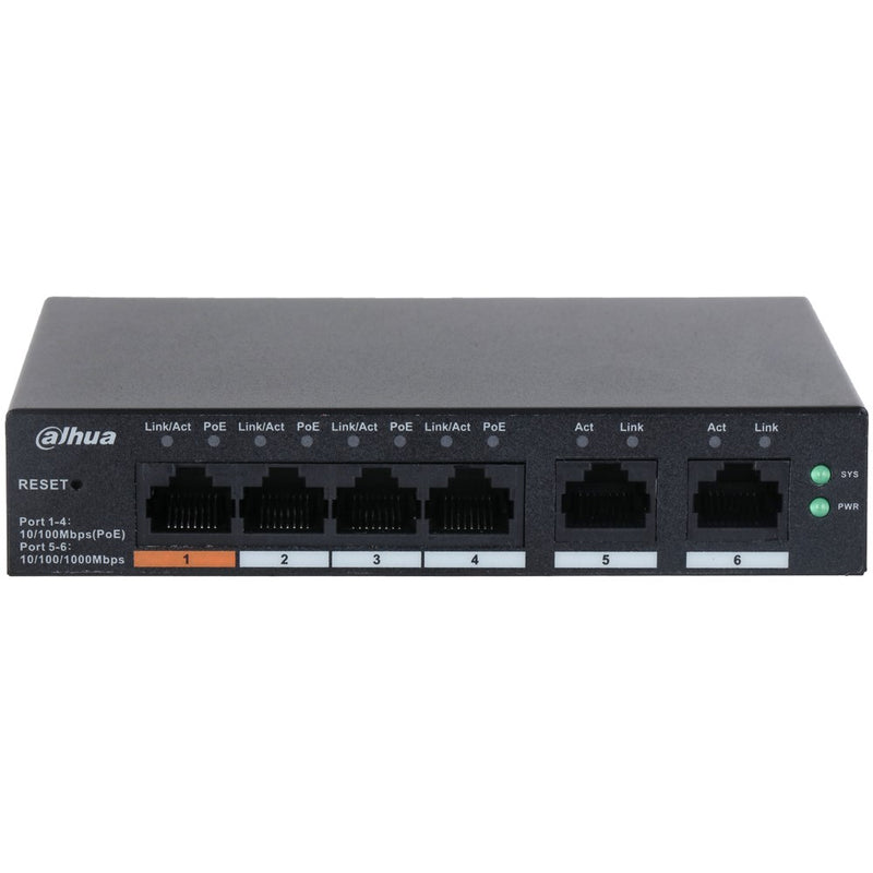 Cargue la imagen en el visor de la galería, [DH-CS4006-4ET-60] Dahua 6 Port Layer 2 Cloud Managed Network Switch with 4 PoE Ports plus 2 Uplink Ports - Polar Tech Australia
