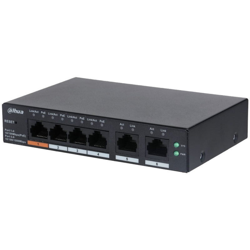 Cargue la imagen en el visor de la galería, [DH-CS4006-4ET-60] Dahua 6 Port Layer 2 Cloud Managed Network Switch with 4 PoE Ports plus 2 Uplink Ports - Polar Tech Australia
