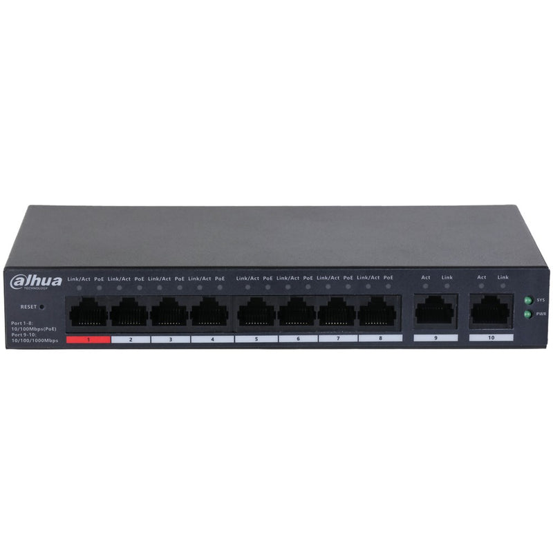 Chargez l&#39;image dans la visionneuse de la galerie, [DH-CS4010-8ET-110] Dahua 10 Port Layer 2 Cloud Managed Network Switch with 8 PoE Ports plus 2 Uplink Ports - Polar Tech Australia
