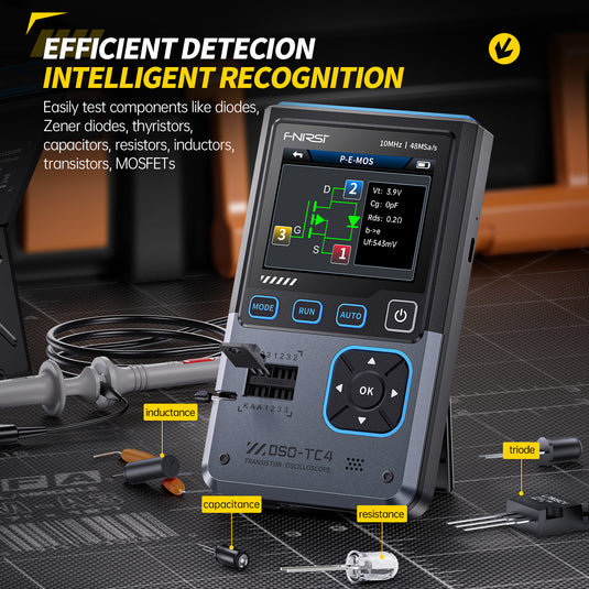 [DSO-TC4] FNIRSI 3-IN-1 10MHz 48MSa/s Digital Oscilloscope Transistor Tester Signal Generator