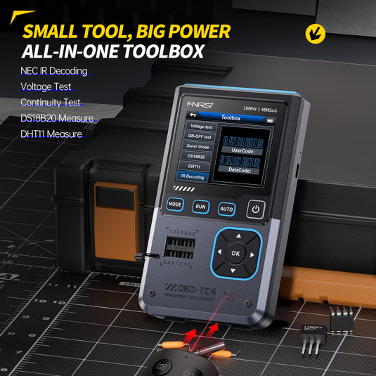 [DSO-TC4] FNIRSI 3-IN-1 10MHz 48MSa/s Digital Oscilloscope Transistor Tester Signal Generator