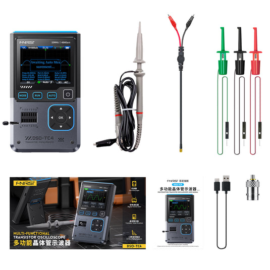 [DSO-TC4] FNIRSI 3-IN-1 10MHz 48MSa/s Digital Oscilloscope Transistor Tester Signal Generator