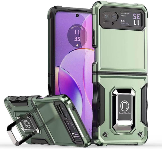 [Built-in Kickstand] Motorola Moto Razr 40/Razr 2023 - Military Grade TPU+PC Shockproof Heavy Duty Case - Polar Tech Australia