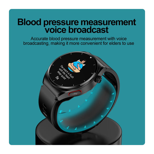 [Brand New] S22 Air Pump Blood Pressure Testing ECG Health Smart Watch, 1.39 inch Round Screen - Polar Tech Australia
