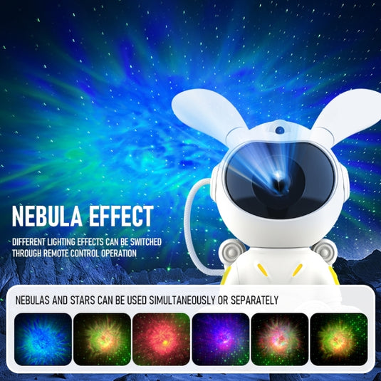 [G002] Space Rabbit Starry Sky Projection Lamp Bluetooth Speaker 2 in 1 Laser Light(White) - Polar Tech Australia