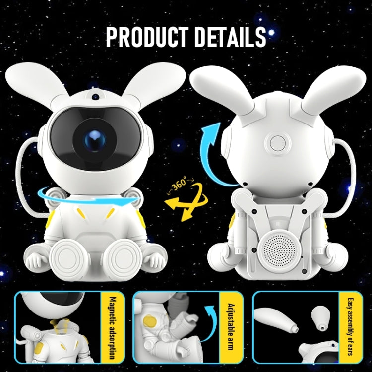 Chargez l&#39;image dans la visionneuse de la galerie, [G002] Space Rabbit Starry Sky Projection Lamp Bluetooth Speaker 2 in 1 Laser Light(White) - Polar Tech Australia
