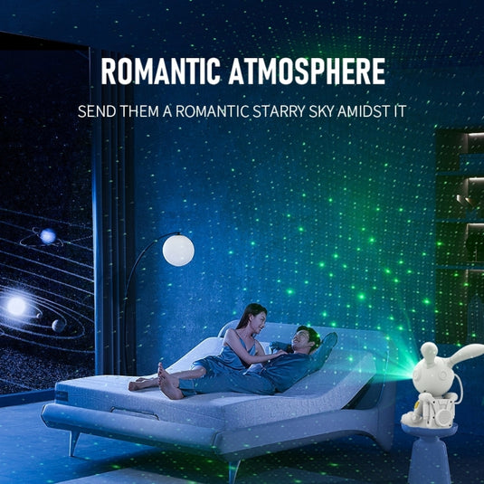[G002] Space Rabbit Starry Sky Projection Lamp Bluetooth Speaker 2 in 1 Laser Light(White) - Polar Tech Australia
