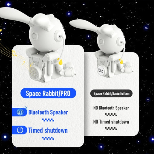 [G002] Space Rabbit Starry Sky Projection Lamp Bluetooth Speaker 2 in 1 Laser Light(White) - Polar Tech Australia