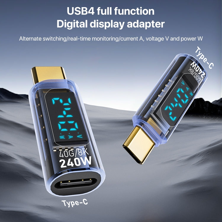 Cargue la imagen en el visor de la galería, 240W Type-C Male to Type-C Female Full-featured Adapter with Digital Display - Polar Tech Australia
