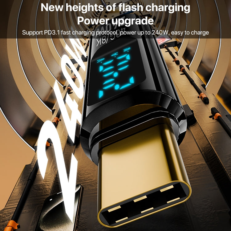 Cargue la imagen en el visor de la galería, 240W Type-C Male to Type-C Female Full-featured Adapter with Digital Display - Polar Tech Australia
