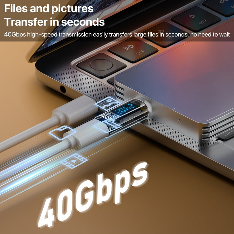 Cargue la imagen en el visor de la galería, 240W Type-C Male to Type-C Female Full-featured Adapter with Digital Display - Polar Tech Australia
