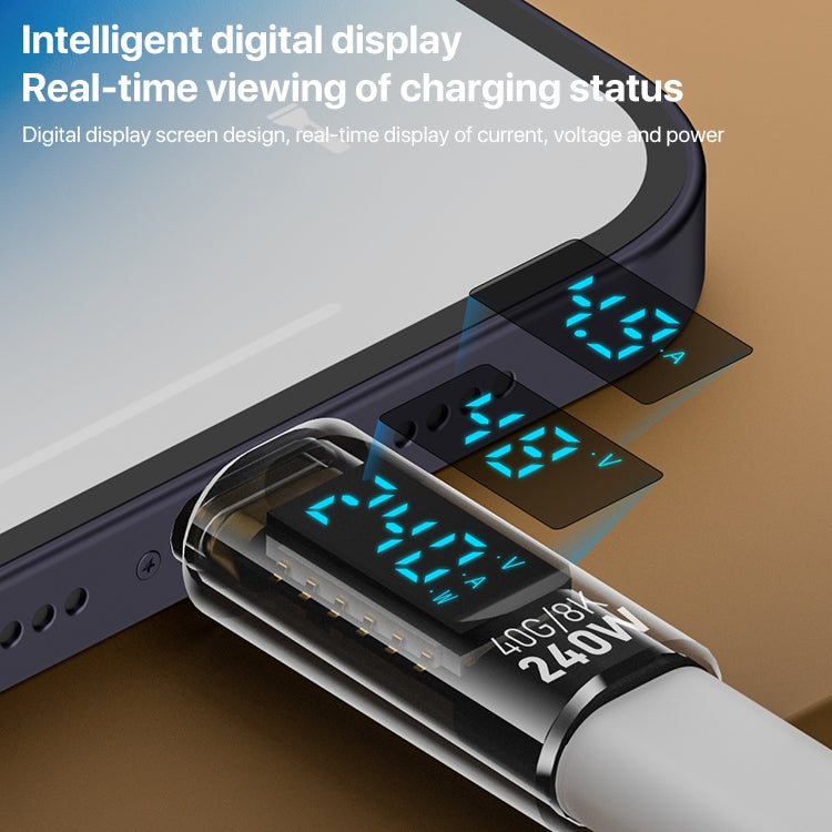 Cargue la imagen en el visor de la galería, 240W Type-C Male to Type-C Female Full-featured Adapter with Digital Display - Polar Tech Australia
