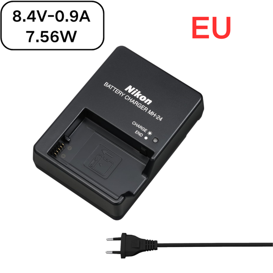 [MH-24][8.4V-0.9A] Nikon D3400 D3100 D3200 D5100 D5200 P7100 D5300 D5600 D5600 D3300 D5200 D3500 Series - Camera Charger Power Supply Adapter